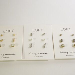 Ann Taylor LOFT Stud Earrings Set NWT $29.99  Value 69 3 set on each Board